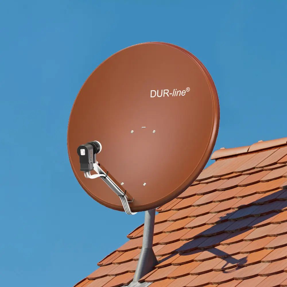 DUR-line MDA 60 Hellgrau - Sat-Komplettanlage mit Single LNB