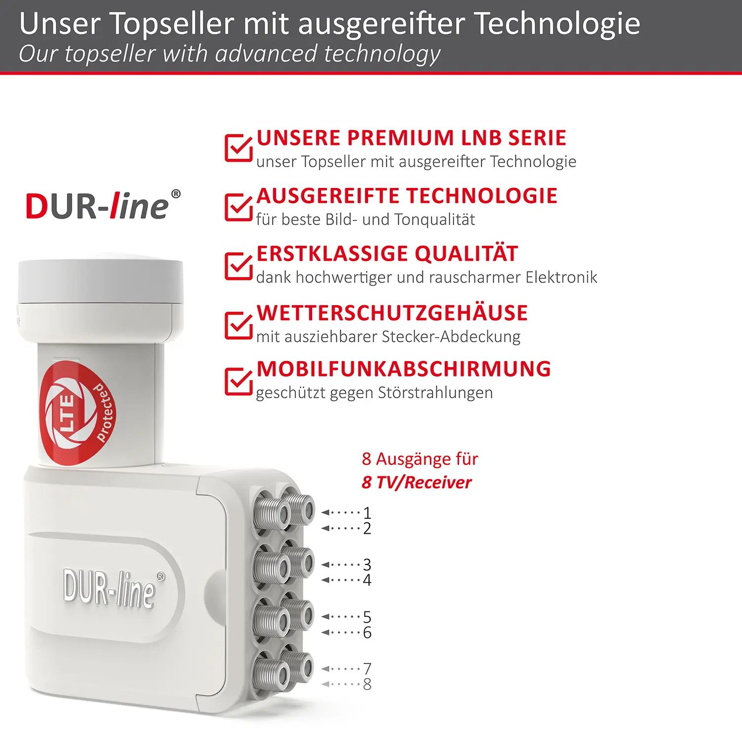 DUR-line +Ultra Octo white LNB – Highlights und Ausstattung im Überblick DUR-line +Ultra Octo white - LNB