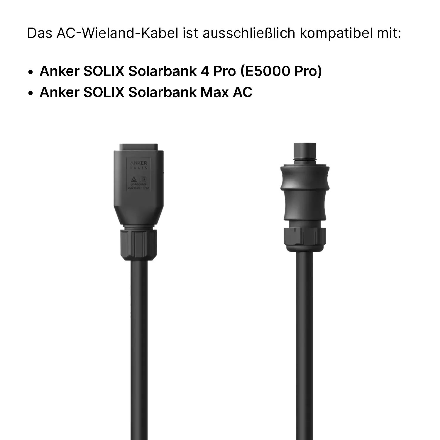 Anker SOLIX AC-Kabel mit Wieland-Stecker 5m