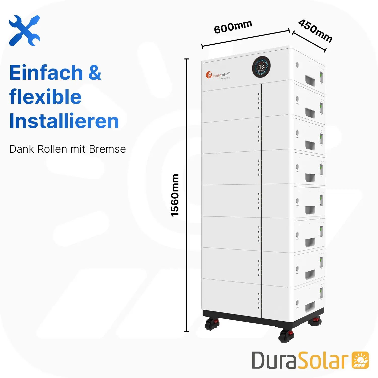 Felicity 40,96kWh PV-Speicher - LUX-X-48100LCG01 - Erweiterbare 48/51,2V LiFePO4 Batterie für Solaranlagen