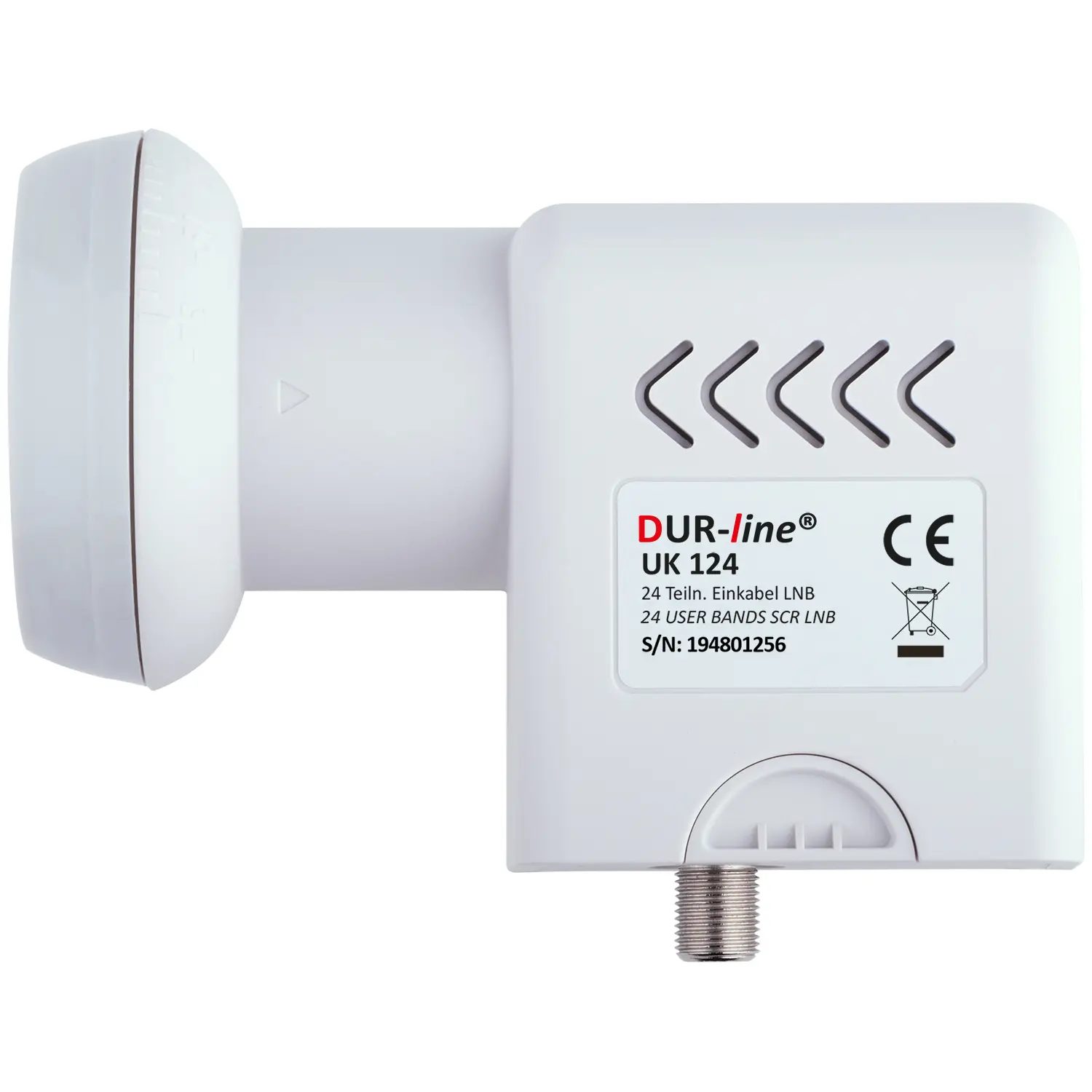 DUR-line UK 124 Unicable LNB – Draufsicht DUR-line UK 124 - Unicable LNB
