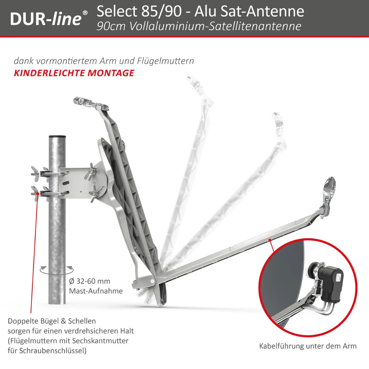 DUR-line Select 85/90 Anthrazit - Alu Sat-Reflektor DUR-line Select 85/90 Anthrazit - Alu Sat-Reflektor