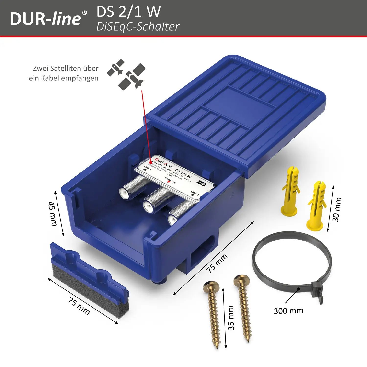 DUR-line DS 2/1 W - DiSEqC-Schalter