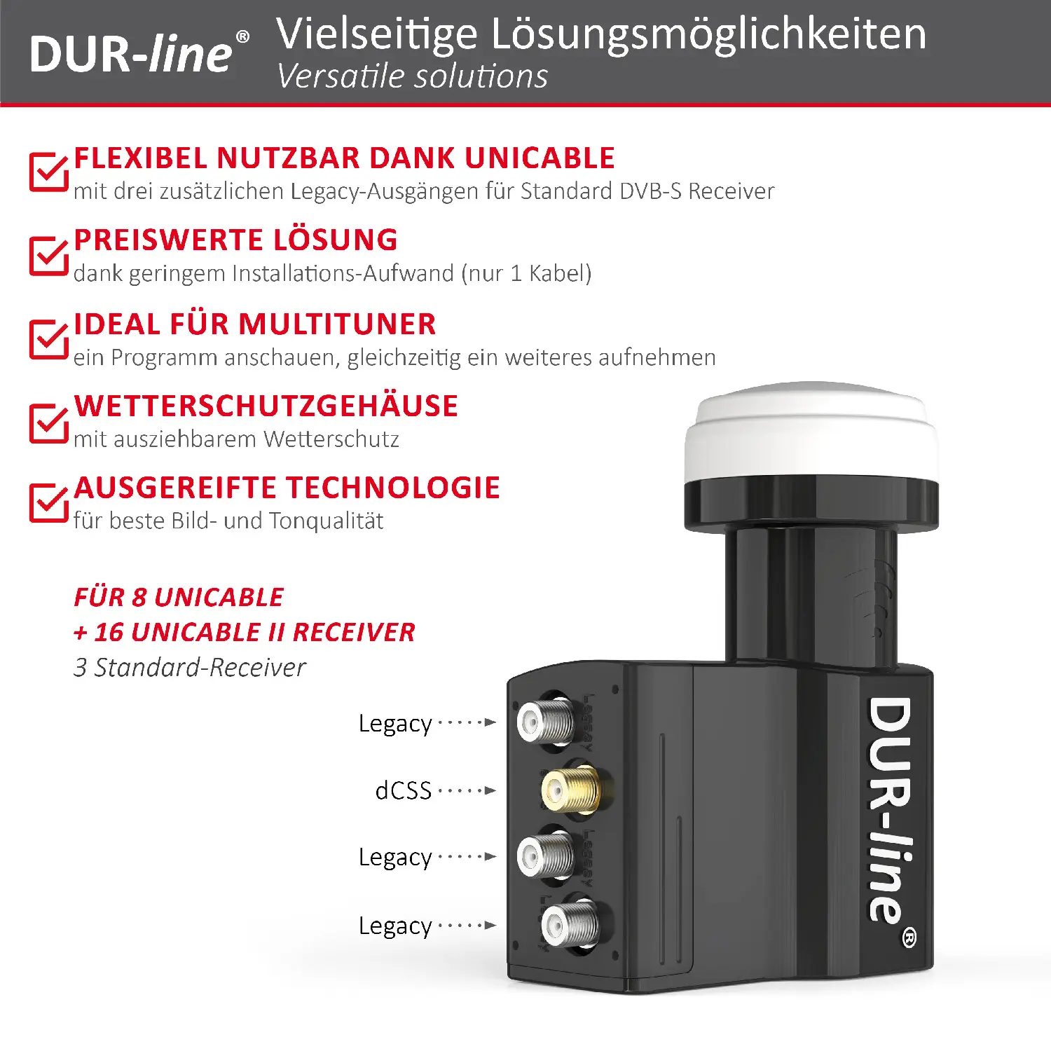 DUR-line UK 124-3L dCSS - Unicable LNB