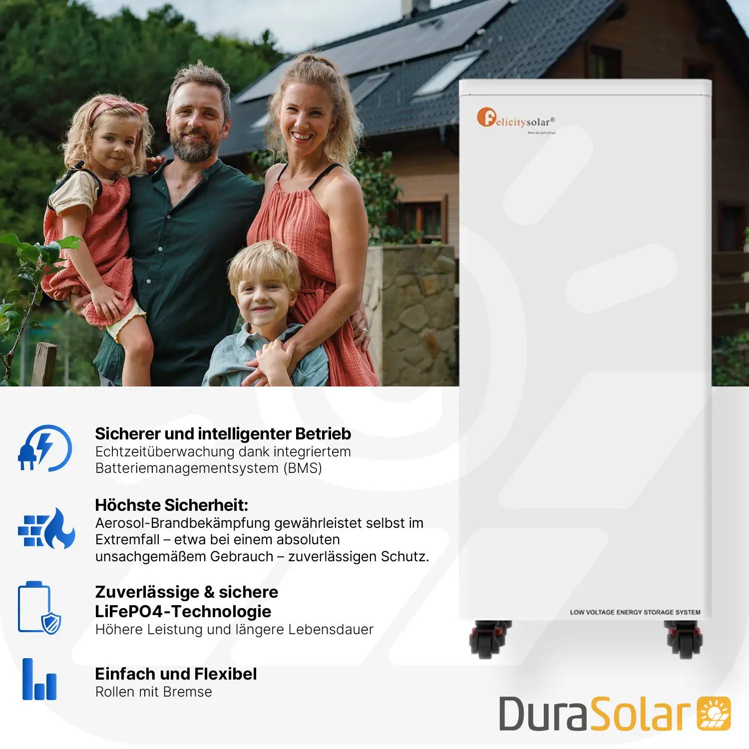 Felicity 15kWh Speicher | FLA48300-EU | LiFePO4 Lithium-Ionen-Akku | 51.2V | 300Ah 