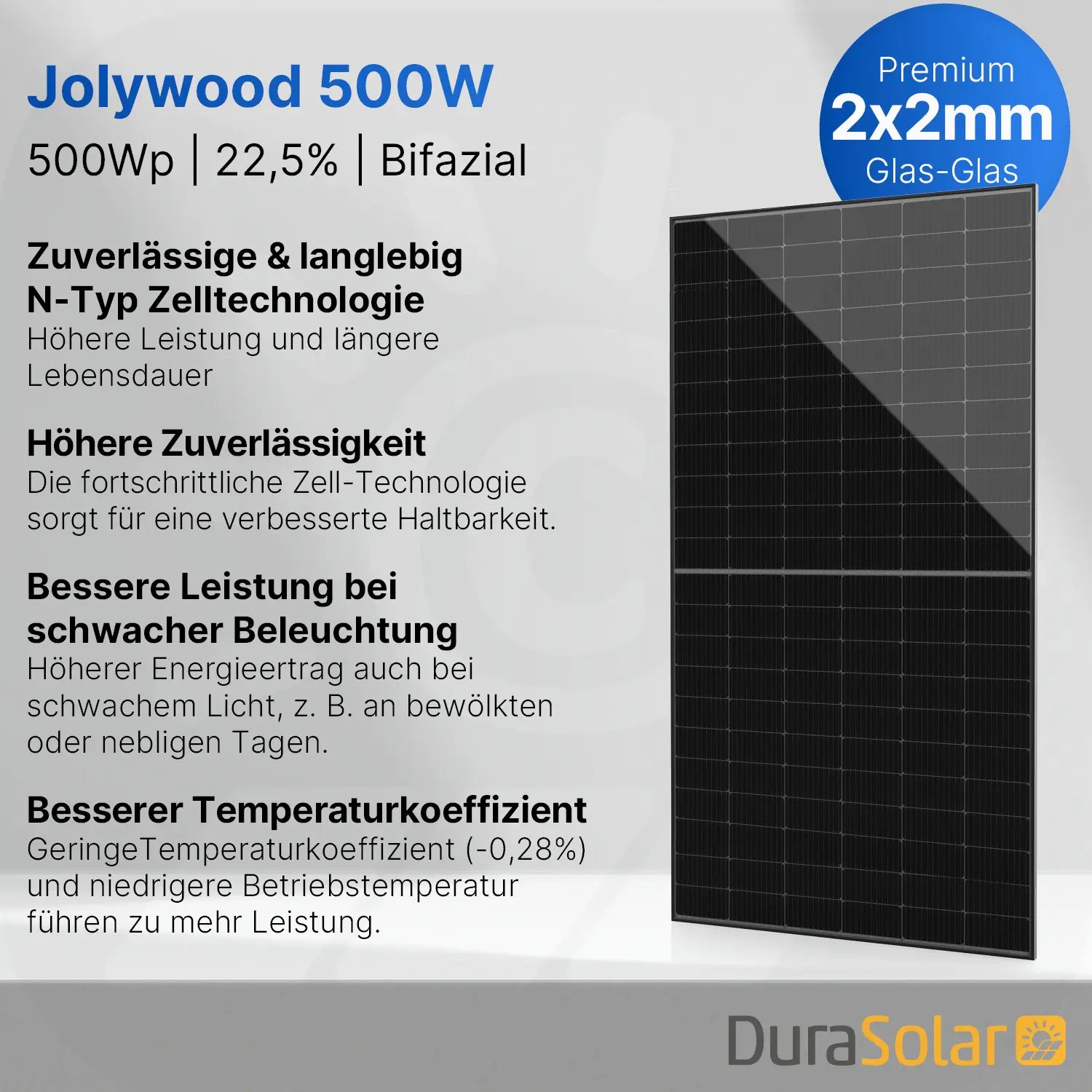 Jolywood 500W Full Black PV-Modul – (Bifazial | Glas-Glas | 108 Zellen) – JW-HD108N-R2 – Palettenpreis (37 Stk.) – Solar Panel Jolywood 500W Full Black PV-Modul – (Bifazial | Glas-Glas | 108 Zellen) – JW-HD108N-R2 – Palettenpreis (37 Stk.) – Solar Panel