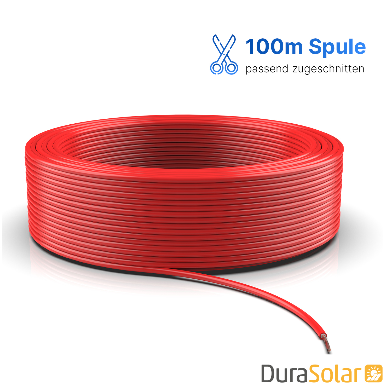 Solarkabel MC4 | 6mm² | Rot| 100m Spule Solarkabel MC4 | 6mm² | Rot| 100m Spule