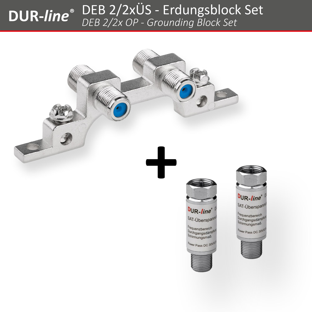 DUR-line DEB 2/2xÜS - Erdungsblock Set – Produktansicht DUR-line DEB 2/2xÜS - Erdungsblock Set – Produktansicht