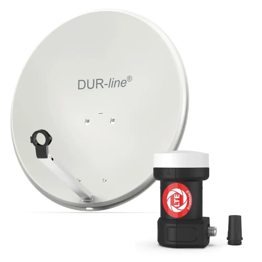 DUR-line MDA 60 Hellgrau - Sat-Komplettanlage mit Single LNB