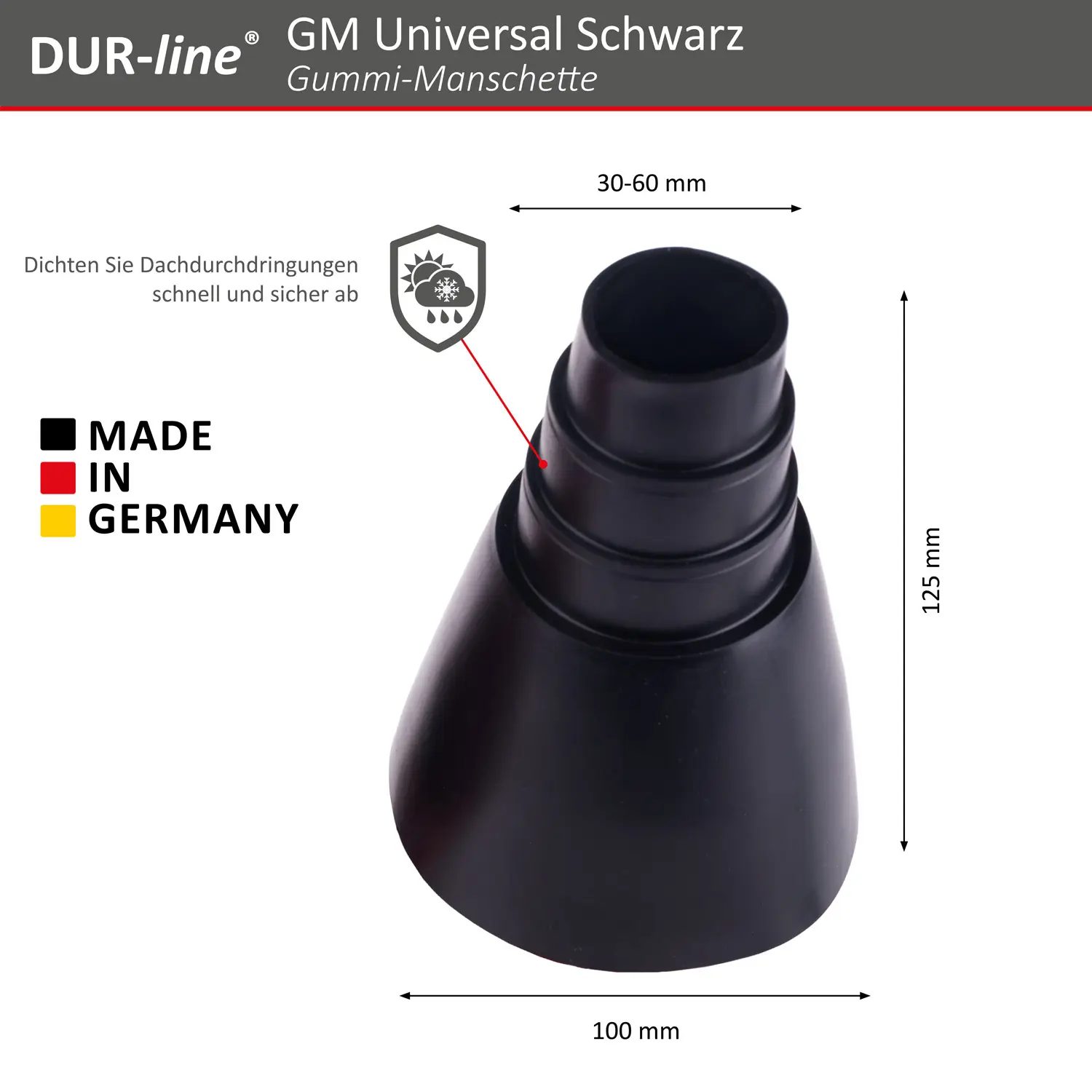 DUR-line GM Universal Schwarz - Gummi-Manschette