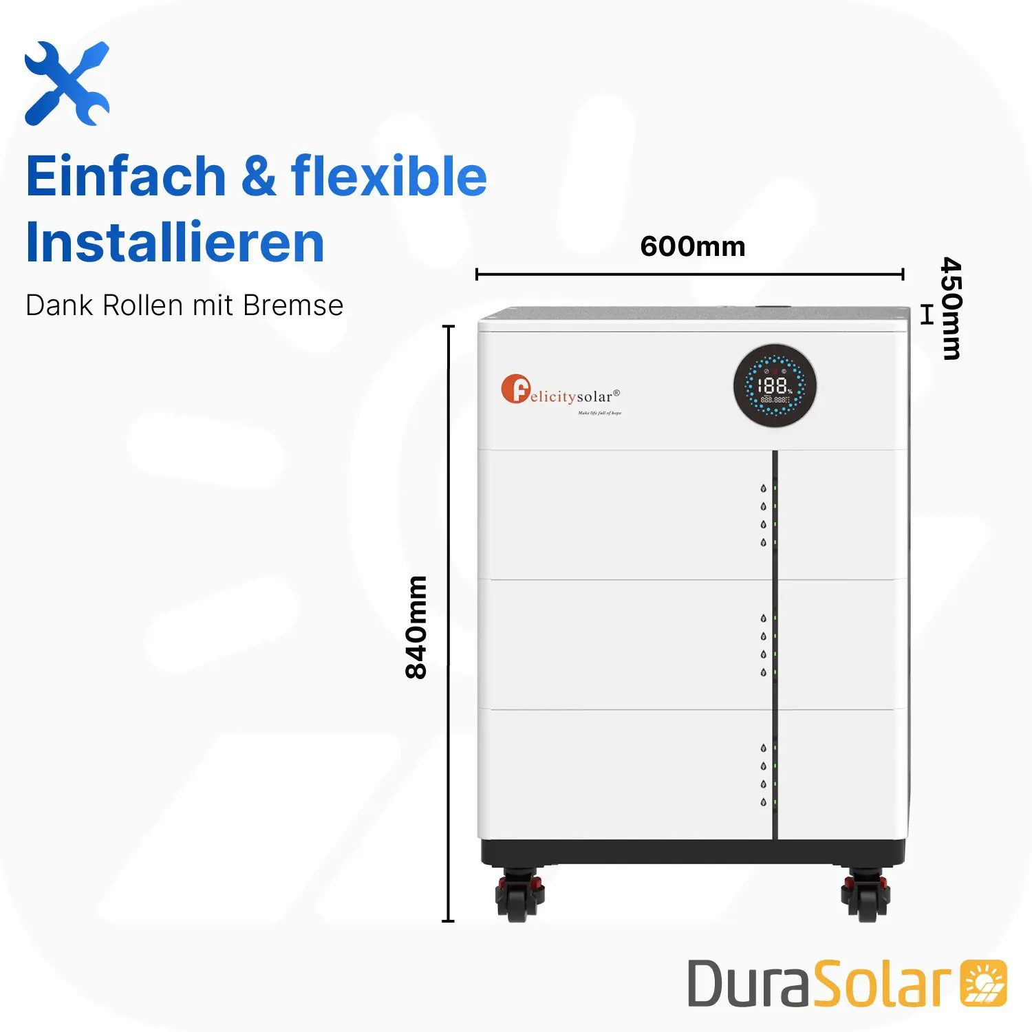 Felicity 20,48kWh PV-Speicher - LUX-X-48100LCG01 - Erweiterbare 48/51,2V LiFePO4 Batterie für Solaranlagen