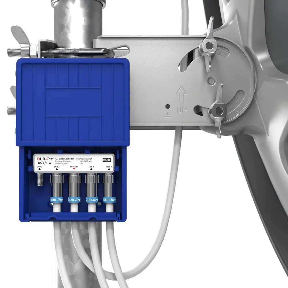 DUR-line DS 4/1 W DiSEqC-Schalter – Anwendungsbeispiel im Detail DUR-line DS 4/1 W - DiSEqC-Schalter