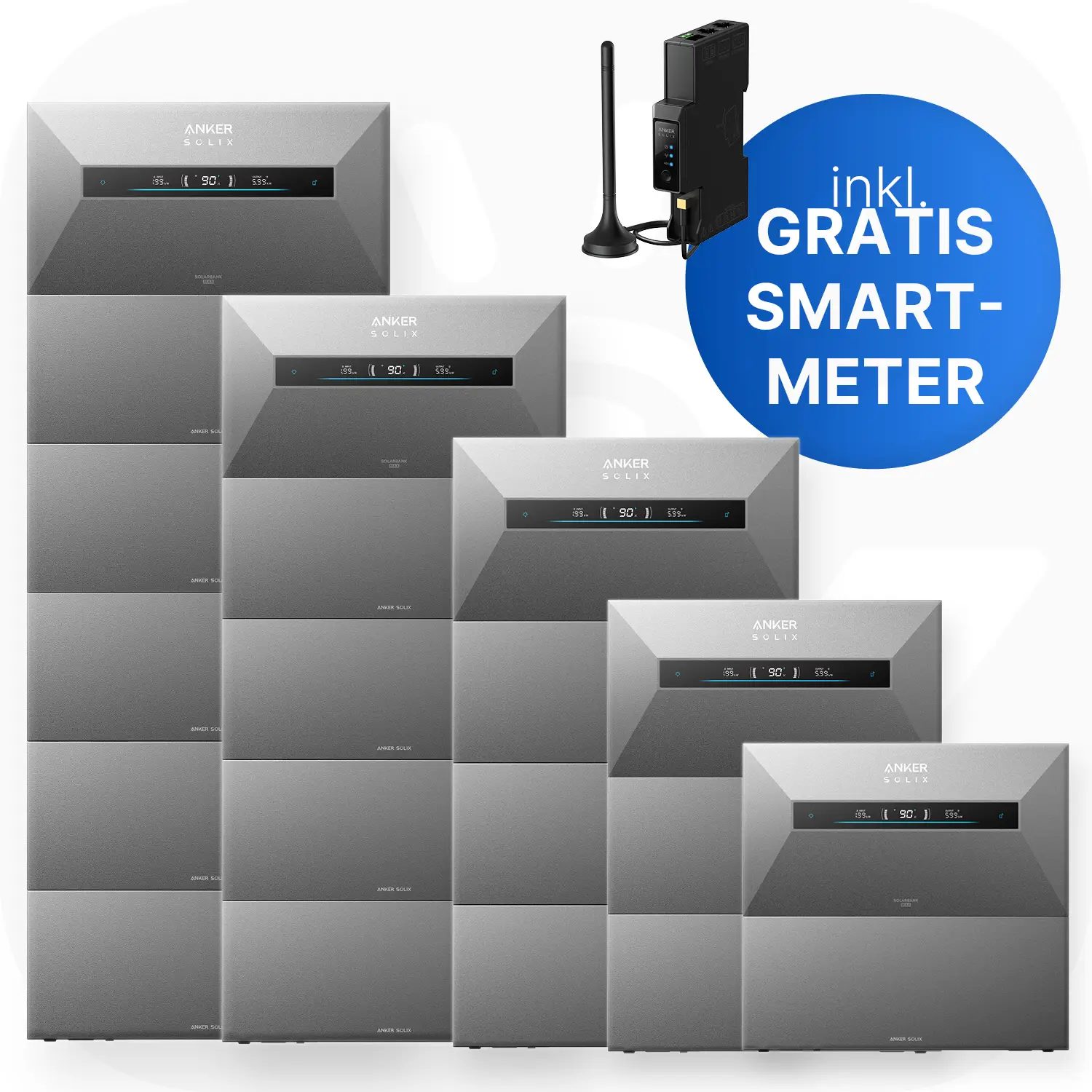 Anker SOLIX Solarbank Max AC inkl. Smart Meter & Erweiterungsspeicher - E7000 