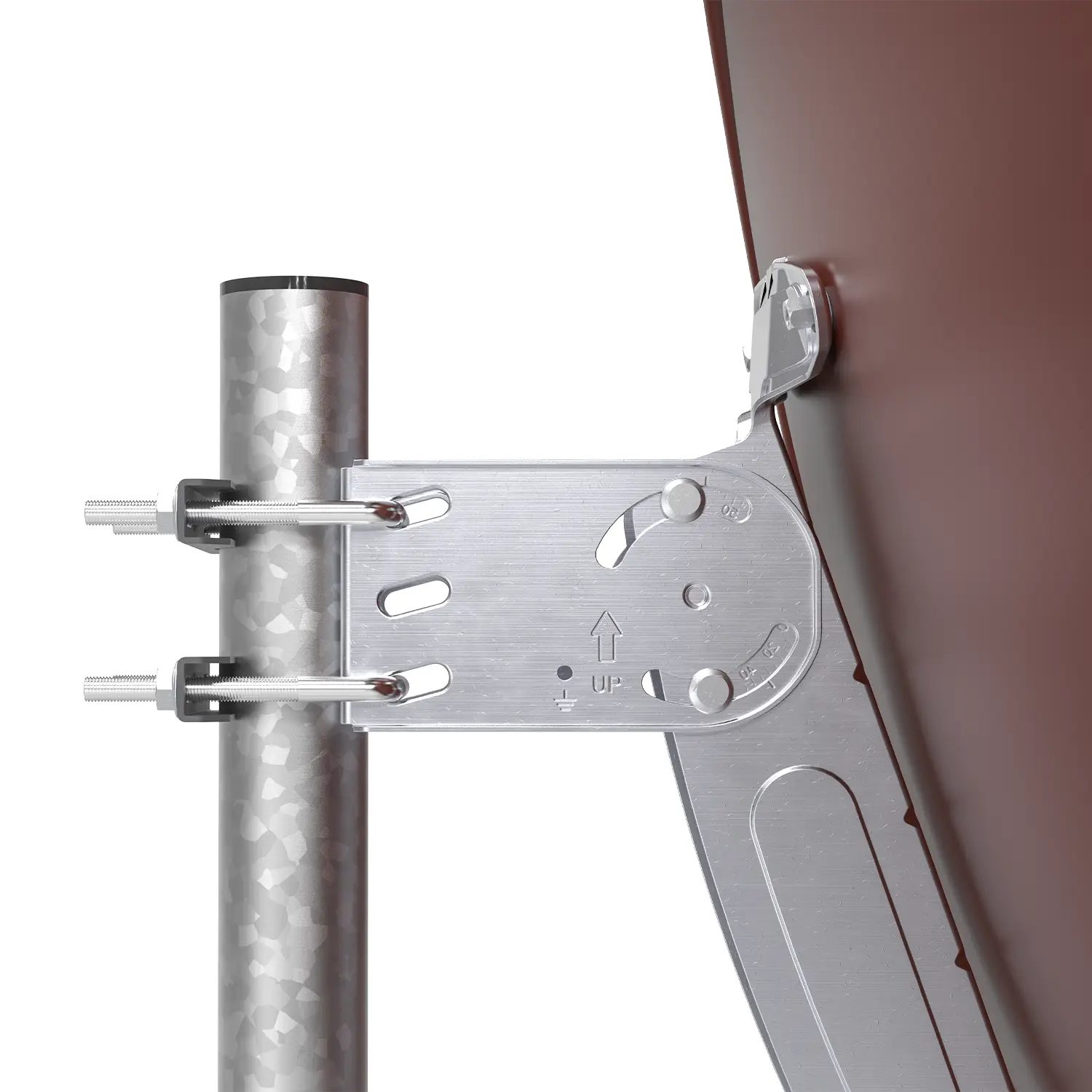 DUR-line MDA 90 Rot Alu Sat-Reflektor – Tragarm von links DUR-line MDA 90 Rot - Alu Sat-Reflektor
