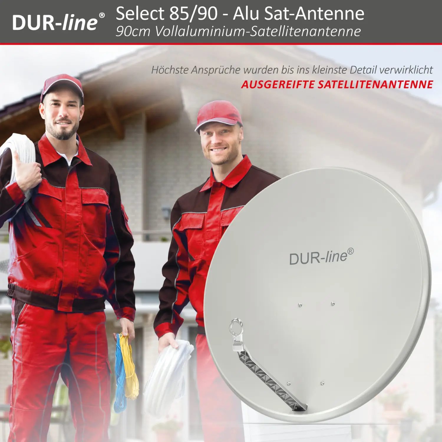 DUR-line Select 85/90 Hellgrau - Alu Sat-Reflektor DUR-line Select 85/90 Hellgrau - Alu Sat-Reflektor