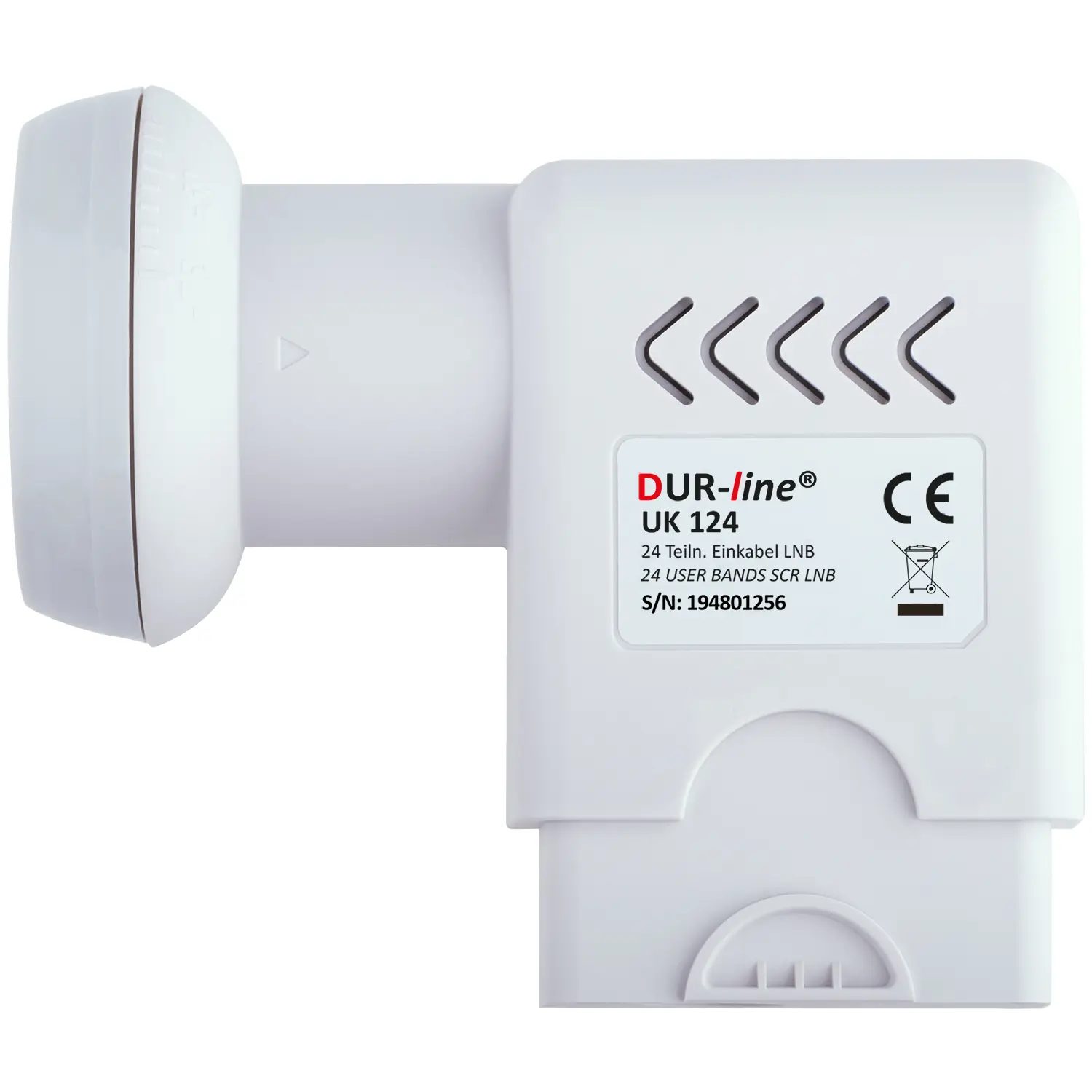 DUR-line UK 124 Unicable LNB – Draufsicht mit Wetterschutz DUR-line UK 124 - Unicable LNB