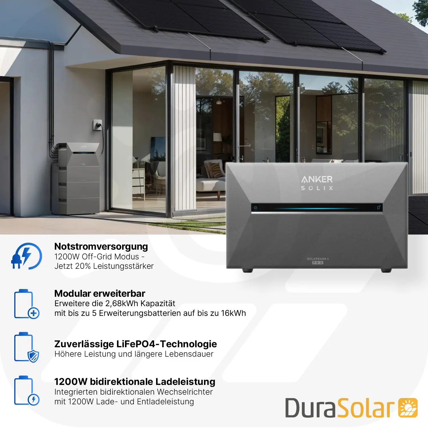 Anker SOLIX Solarbank 3 - E2700 Pro - Balkonkraftwerkspeicher Anker SOLIX Solarbank 3 - E2700 Pro - Balkonkraftwerkspeicher