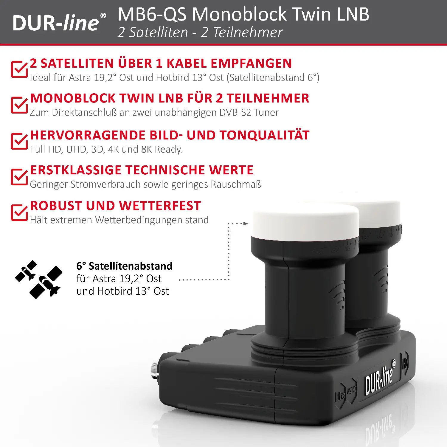 DUR-line MB6-TW Monoblock Twin LNB – Highlights und Ausstattung im Überblick DUR-line Monoblock Twin LNB