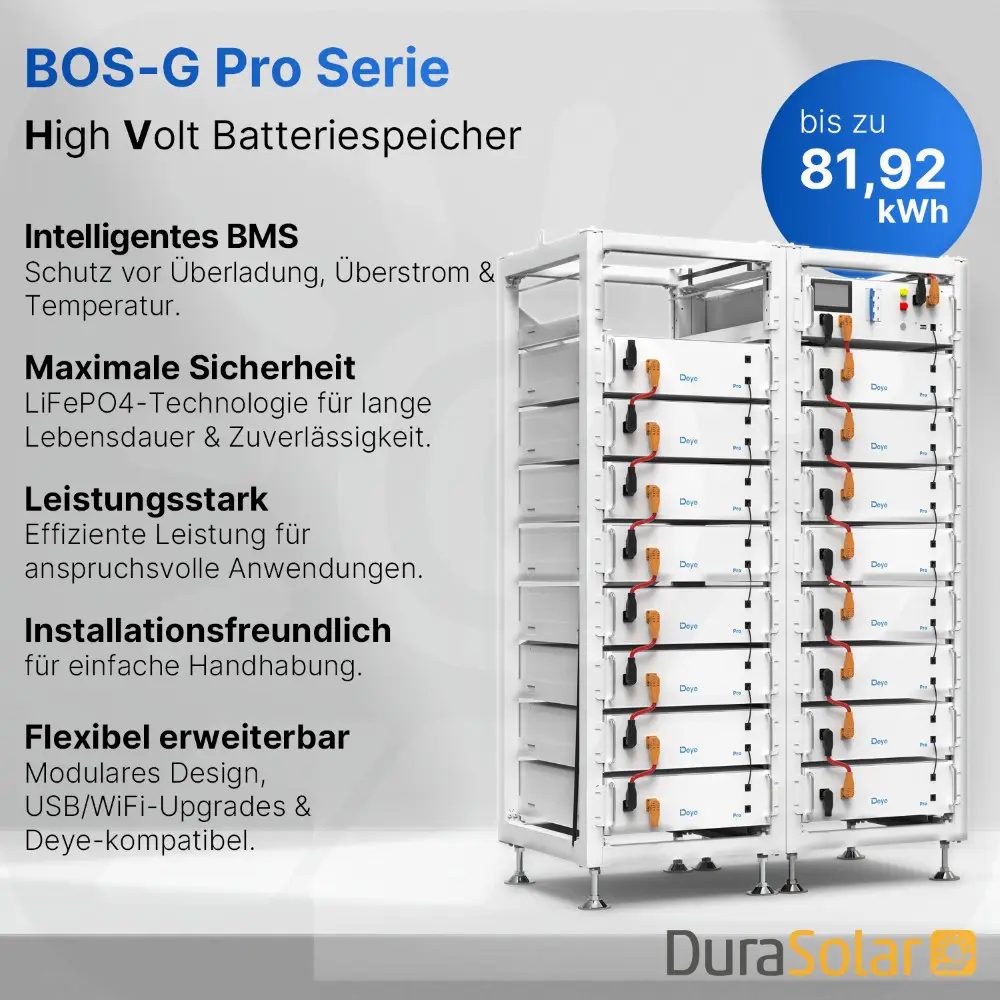 Deye BOS-G Pro 30,72kWh - Speicher System SET Deye BOS-G Pro 81,92kWh - Speicher System SET
