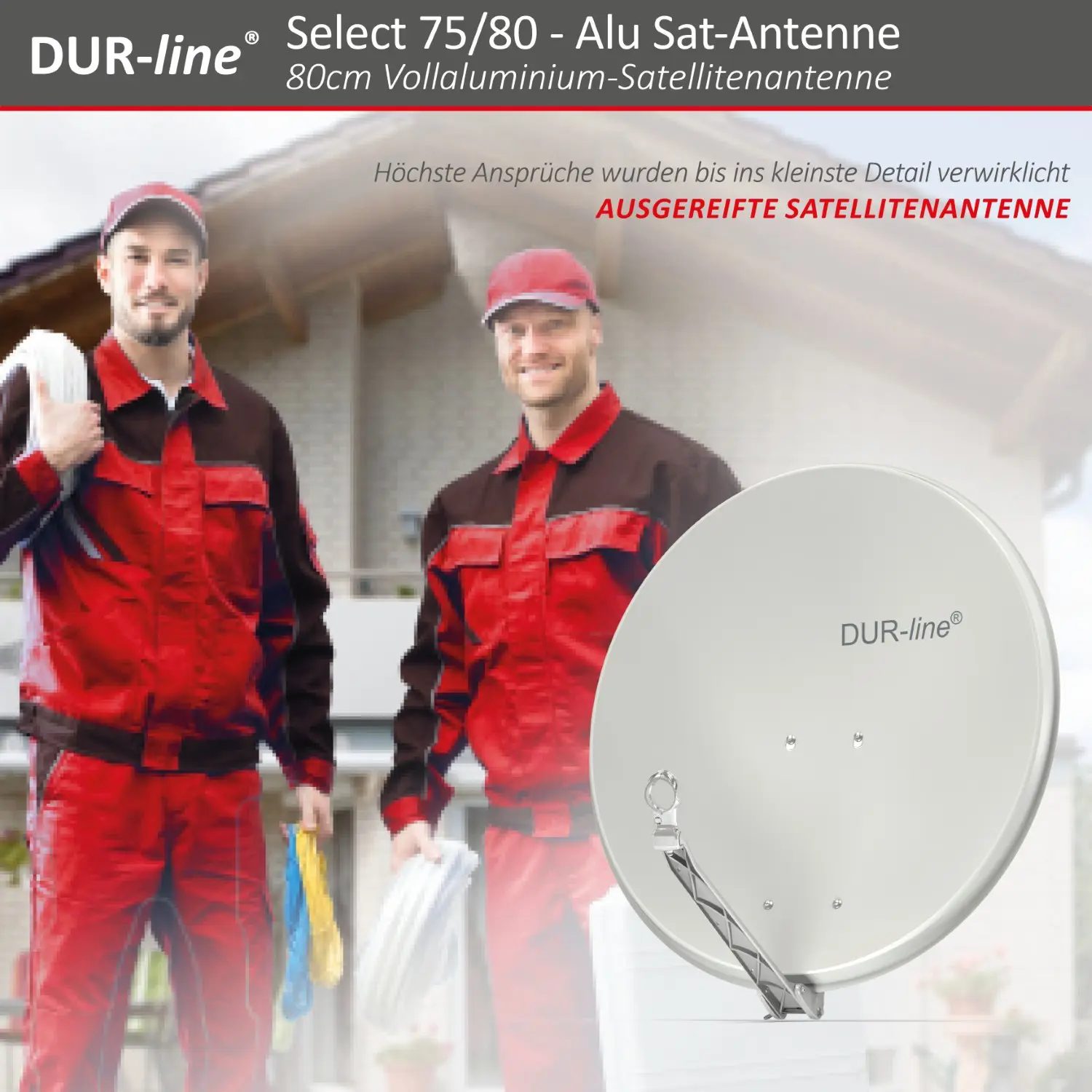 DUR-line Select 75/80 Hellgrau - Alu Sat-Reflektor DUR-line Select 75/80 Hellgrau - Alu Sat-Reflektor