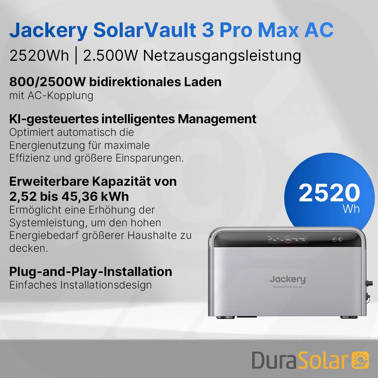 Jackery SolarVault 3 Pro Max AC Set - 2,5kWh Jackery SolarVault 3 Pro Max AC Set - 2,5kWh