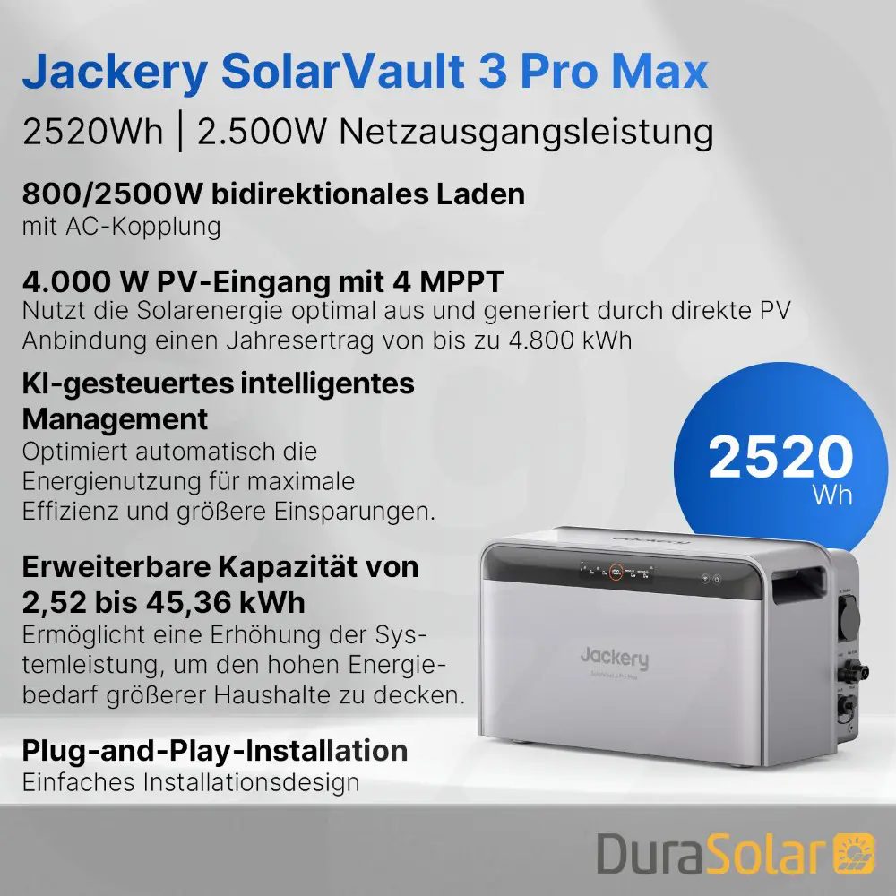 Jackery SolarVault 3 Pro Max Set - 2,5kWh 