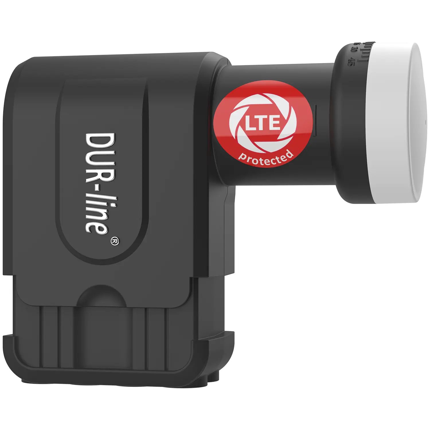 DUR-line +Ultra Octo LNB – Draufsicht perspektivisch mit Wetterschutz DUR-line +Ultra Octo - LNB