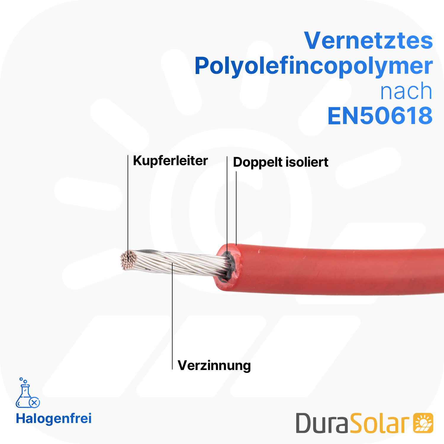 Solarkabel MC4 | 6mm² | Rot| 100m Spule