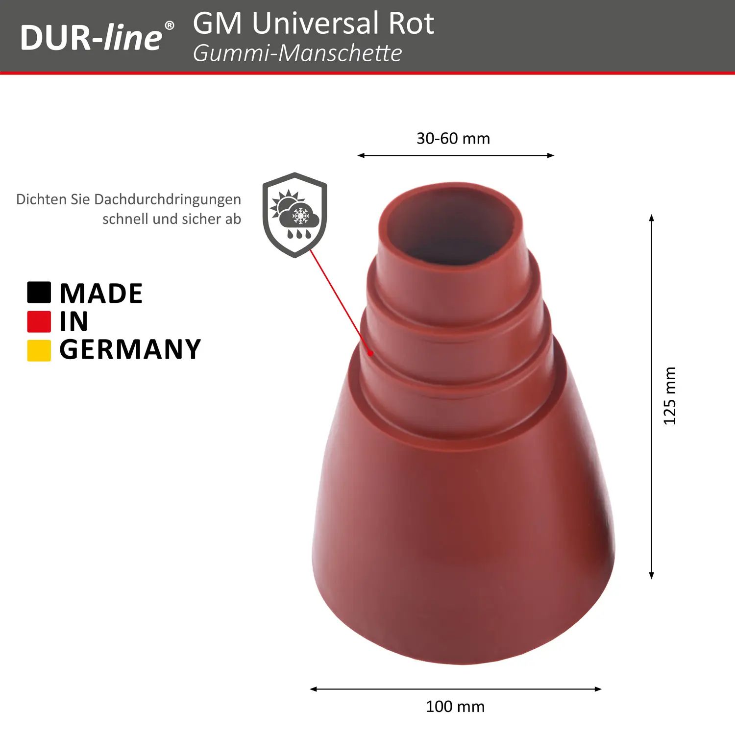 DUR-line GM Universal Rot - Gummi-Manschette