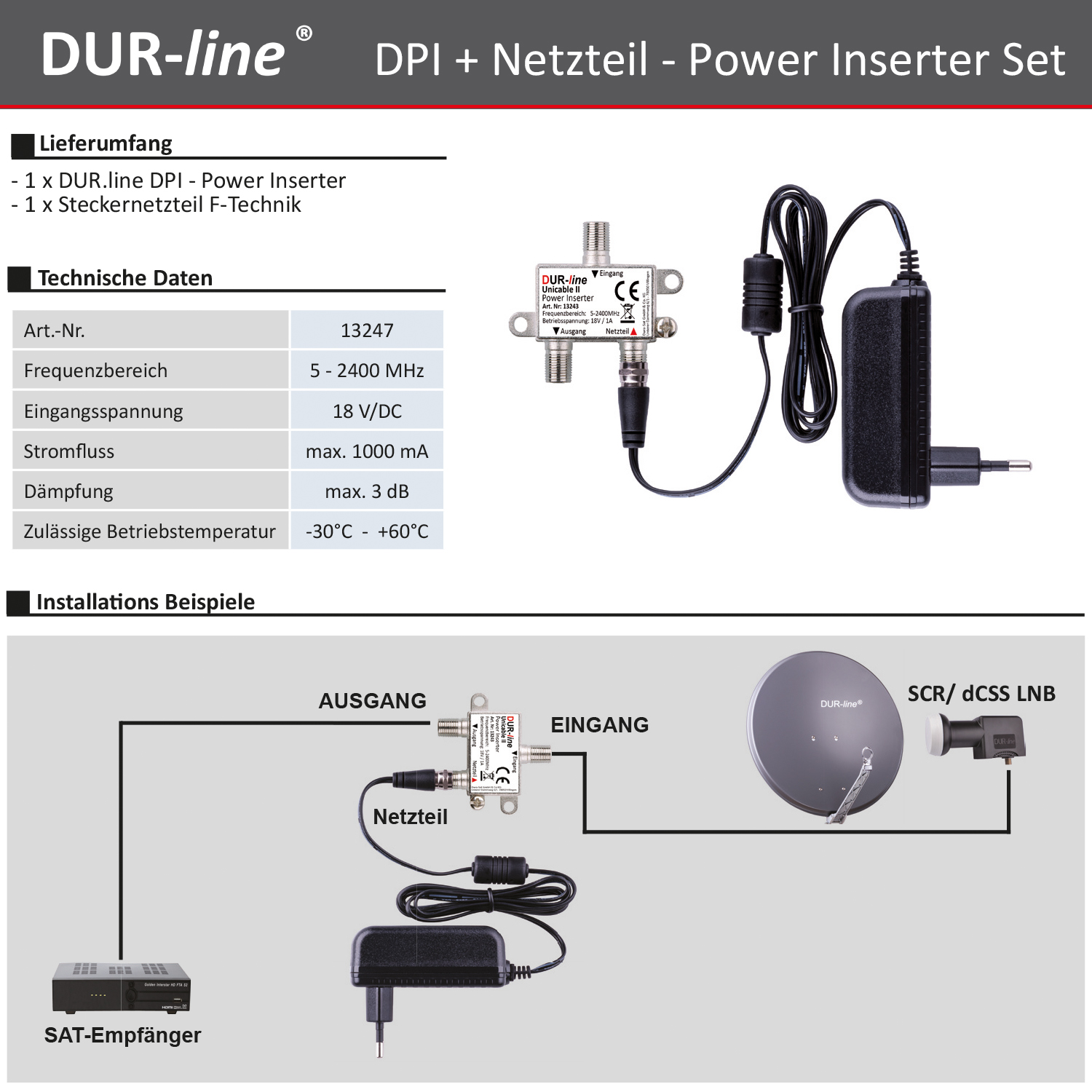 DUR-line DPI + Netzteil - Power Inserter Set – Produktansicht 3 DUR-line DPI + Netzteil - Power Inserter Set – Produktansicht 3