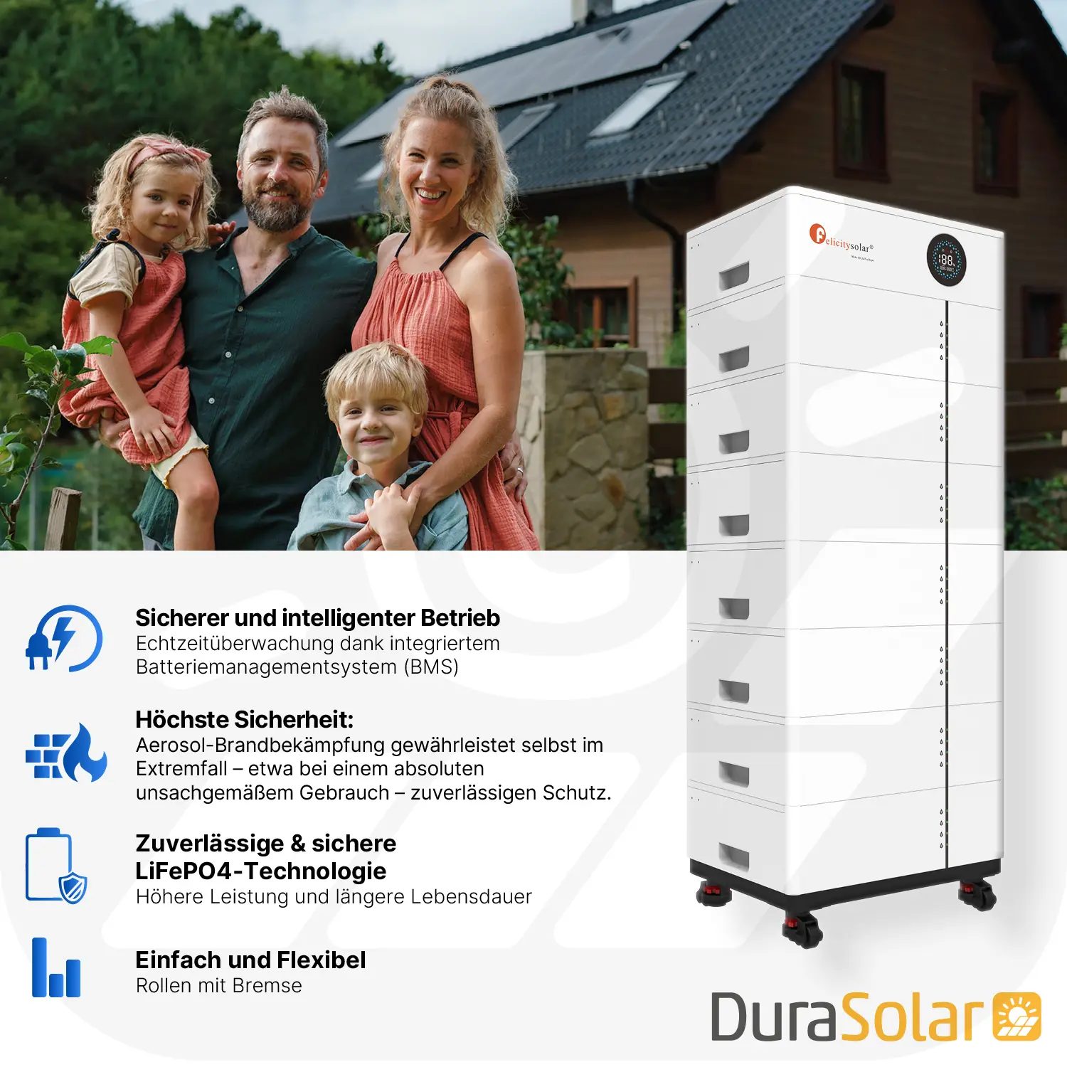 Felicity 5,12kWh PV-Speicher - LUX-X-48100LMG01 - Erweiterung - 48/51,2V LiFePO4 Batterie für Solaranlagen Felicity LUX-X-48100 Stapelspeicher - PV-Speicher