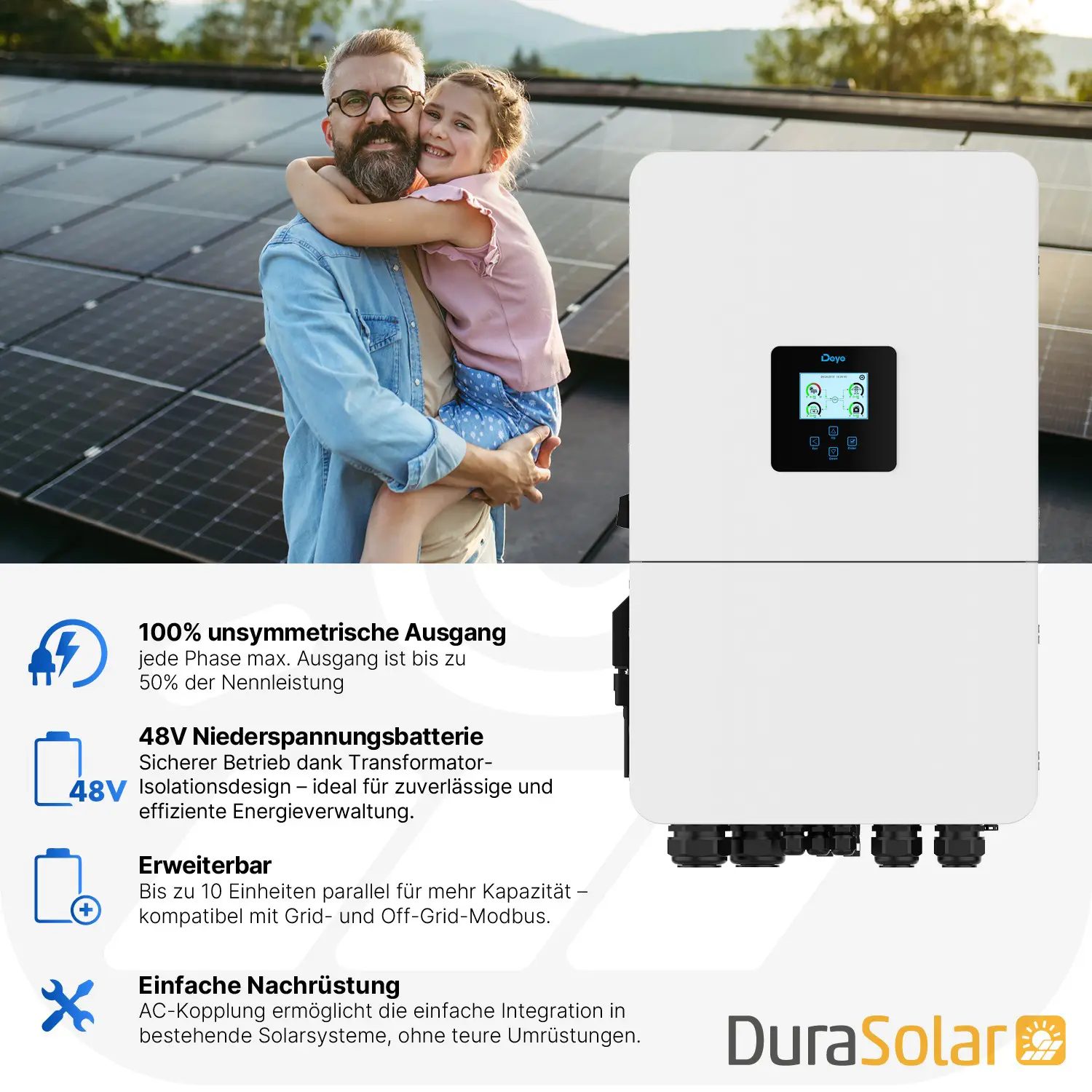 Deye Hybrid Wechselrichter | 10kW | LowVoltage | SUN-10K-SG05LP3-EU-SM2 | dreiphasig Deye Hybrid Wechselrichter | 10kW | LowVoltage | SUN-10K-SG05LP3-EU-SM2 | dreiphasig