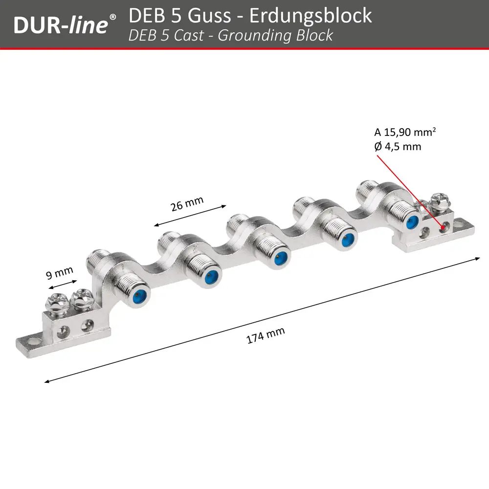 DUR-line DEB 5 Guss - Erdungsblock