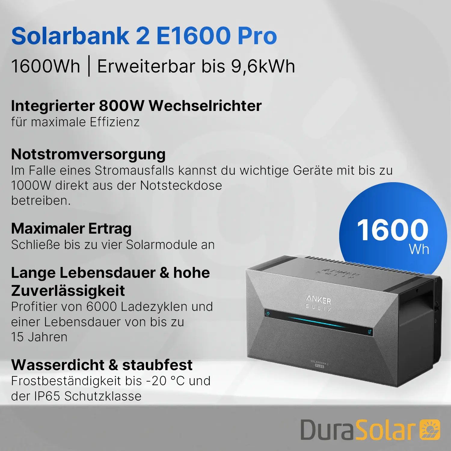 Anker SOLIX Solarbank 2 - E1600 Pro - Balkonkraftwerkspeicher Anker SOLIX Solarbank 2 - E1600 Pro - Balkonkraftwerkspeicher