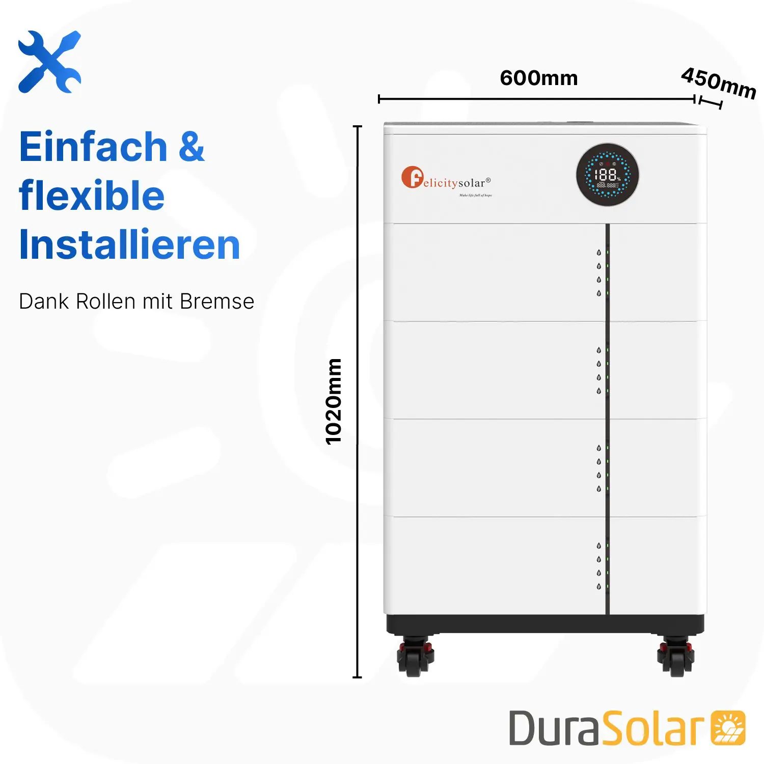Felicity 25,6kWh PV-Speicher - LUX-X-48100LCG01 - Erweiterbare 48/51,2V LiFePO4 Batterie für Solaranlagen Felicity 25,6kWh PV-Speicher - LUX-X-48100LCG01 - Erweiterbare 48/51,2V LiFePO4 Batterie für Solaranlagen