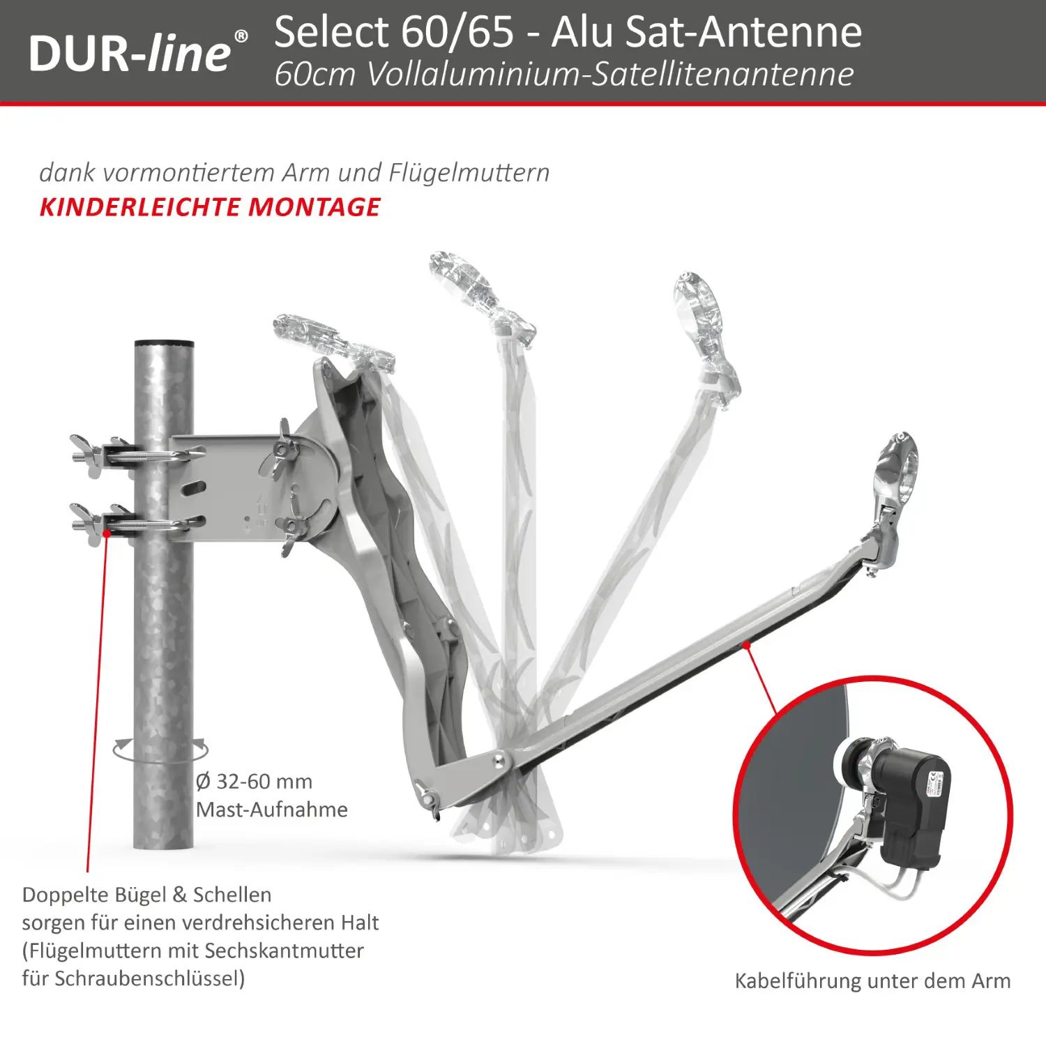 DUR-line Select 60/65 Anthrazit - Alu Sat-Reflektor DUR-line Select 60/65 Anthrazit - Alu Sat-Reflektor
