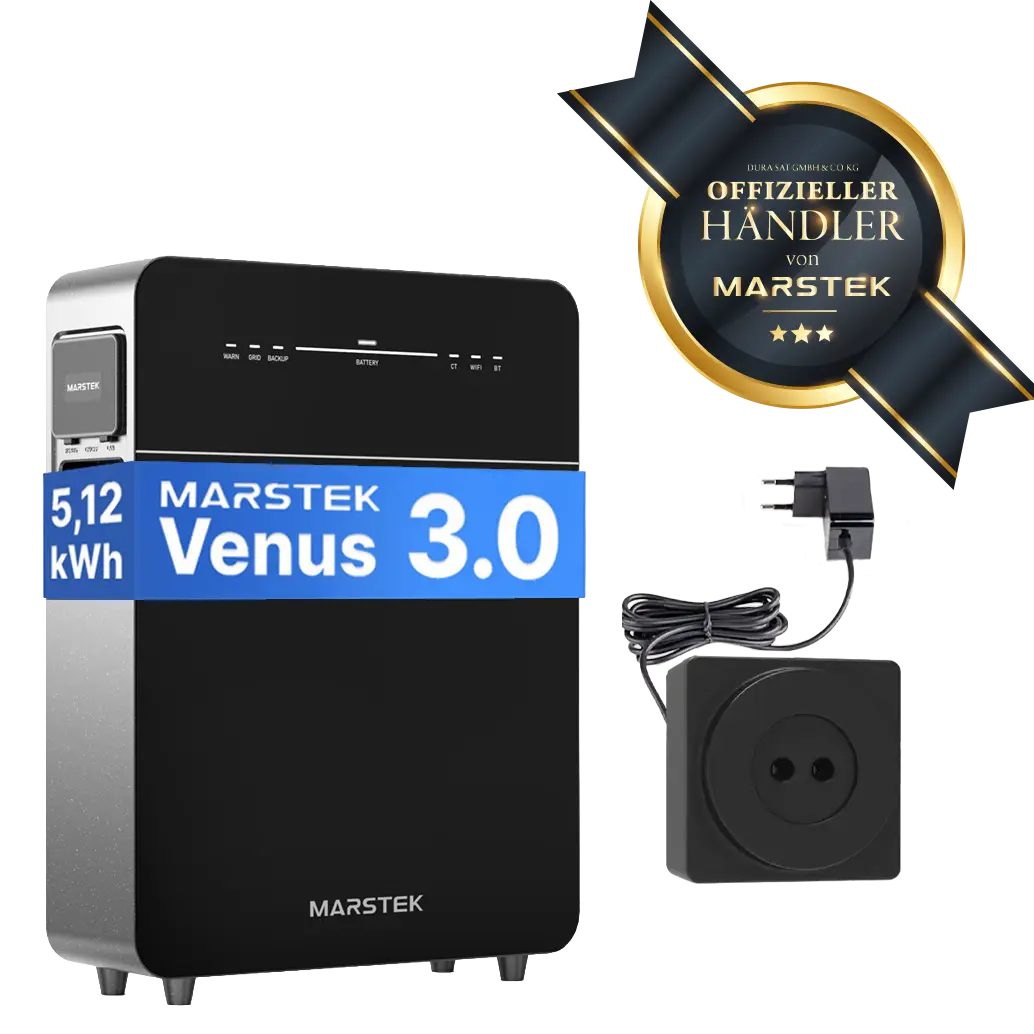 Marstek Venus E 3.0 – 5,12 kWh – mit dem everHome EcoTracker - SmartMeter – AC - Solarstromspeicher & Plug-in-Batteriesystem für Photovoltaik