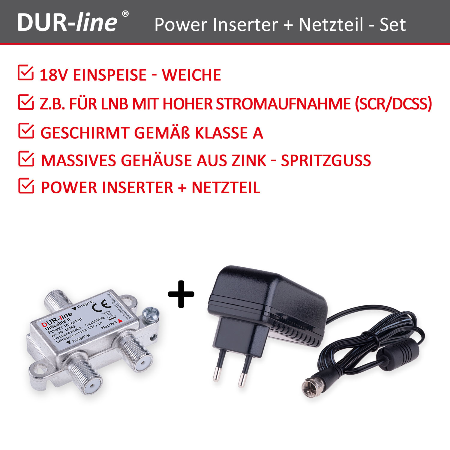 DUR-line DPI + Netzteil - Power Inserter Set – Produktansicht 2 DUR-line DPI + Netzteil - Power Inserter Set – Produktansicht 2
