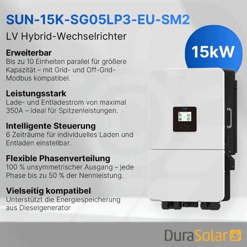Deye SUN-20K-SG05LP3-EU-SM2 | dreiphasig | Hybrid Wechselrichter | LV Deye SUN-15K-SG05LP3-EU-SM2 |dreiphasig | Hybrid Wechselrichter | LV