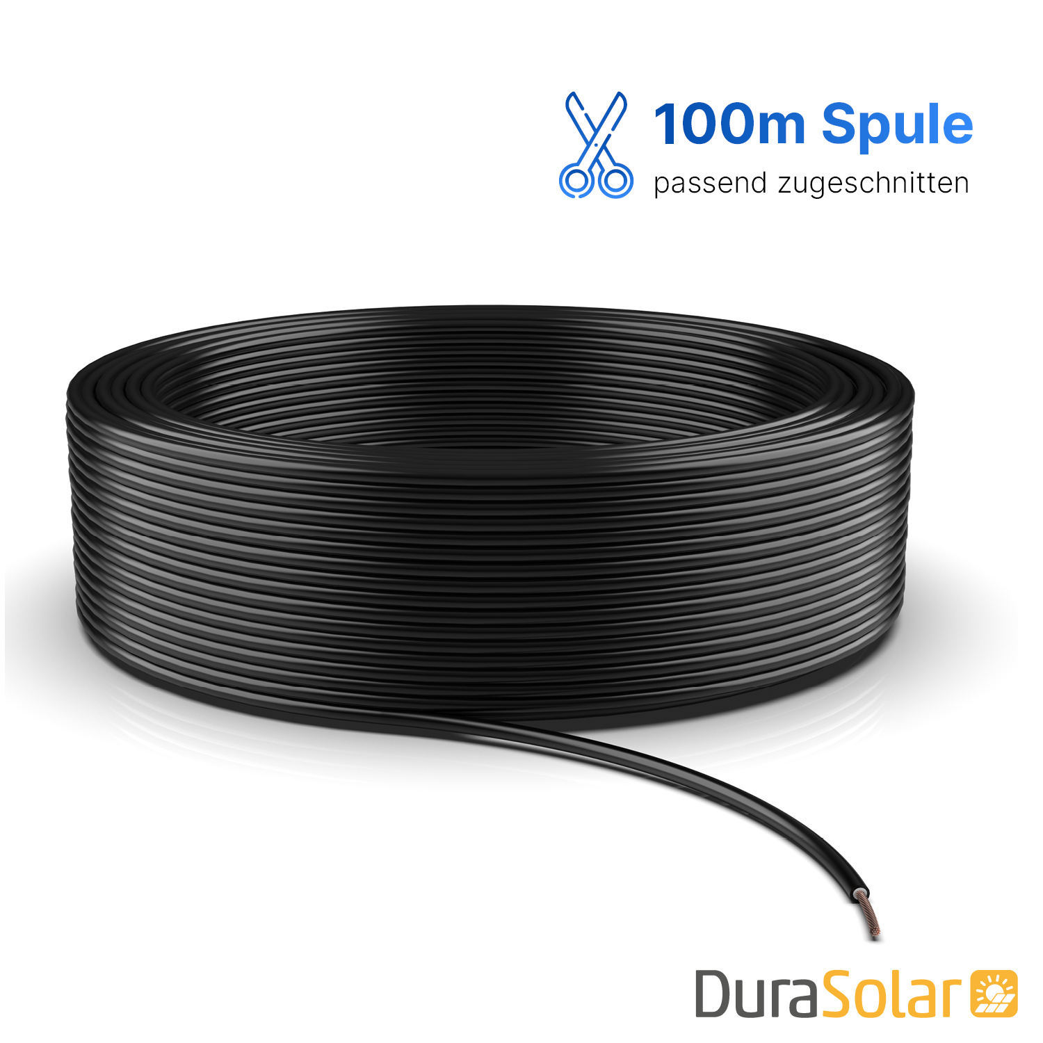 Solarkabel MC4 | 6mm² | Schwarz | 100m Spule
