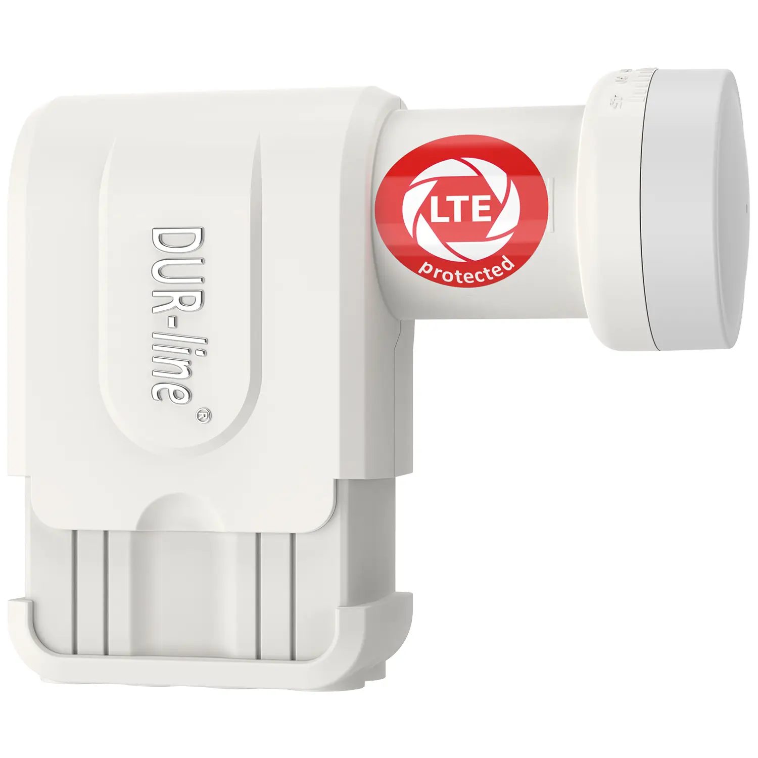 DUR-line +Ultra Octo white LNB – Wetterschutz in perspektivischer Draufsicht DUR-line +Ultra Octo white - LNB